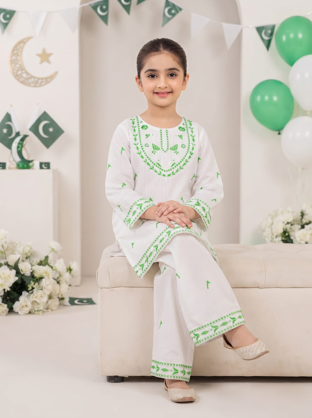 14 August Girls Embroidered 2 Piece Suit