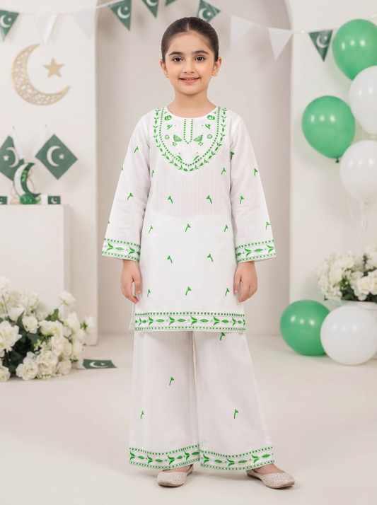 14 August Girls Embroidered 2 Piece Suit