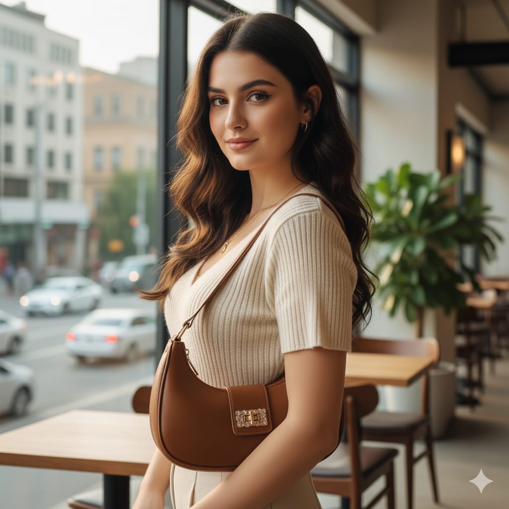 Elegant Moon Shoulder Bag for Women