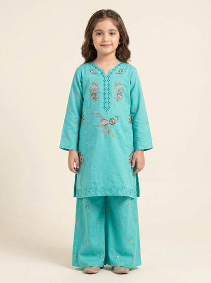💙Turquoise Embroidered kids 2 Piece Suit