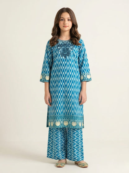Stylish Blue 2 Piece Girls Outfit