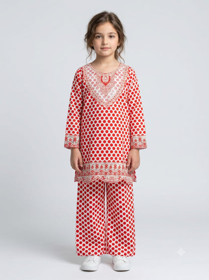 Red Polka Dot Kids 2-Piece Suit