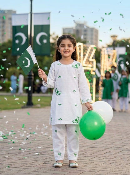 14 August kids Embroidered 2 Piece Dress