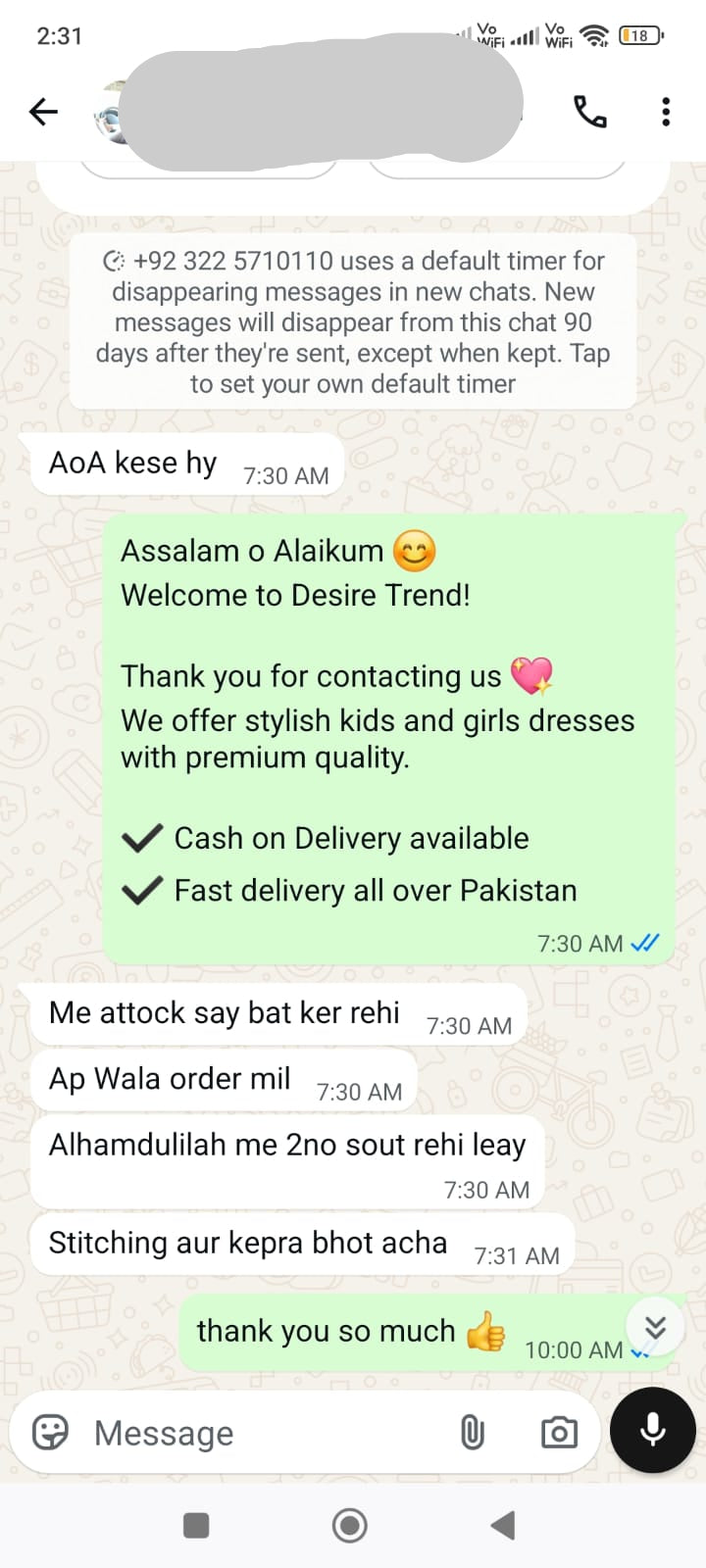 Happy Customer Review