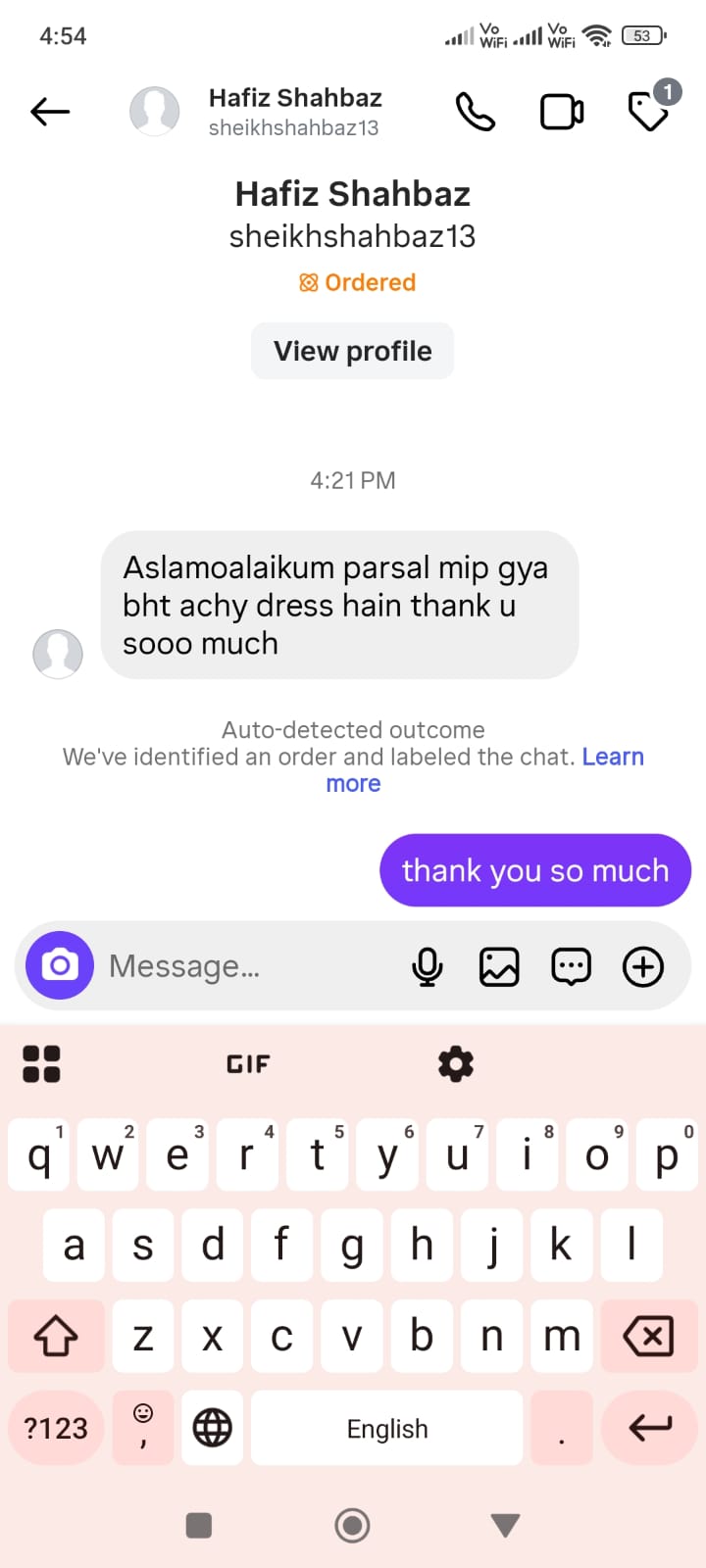 Happy Customer Review