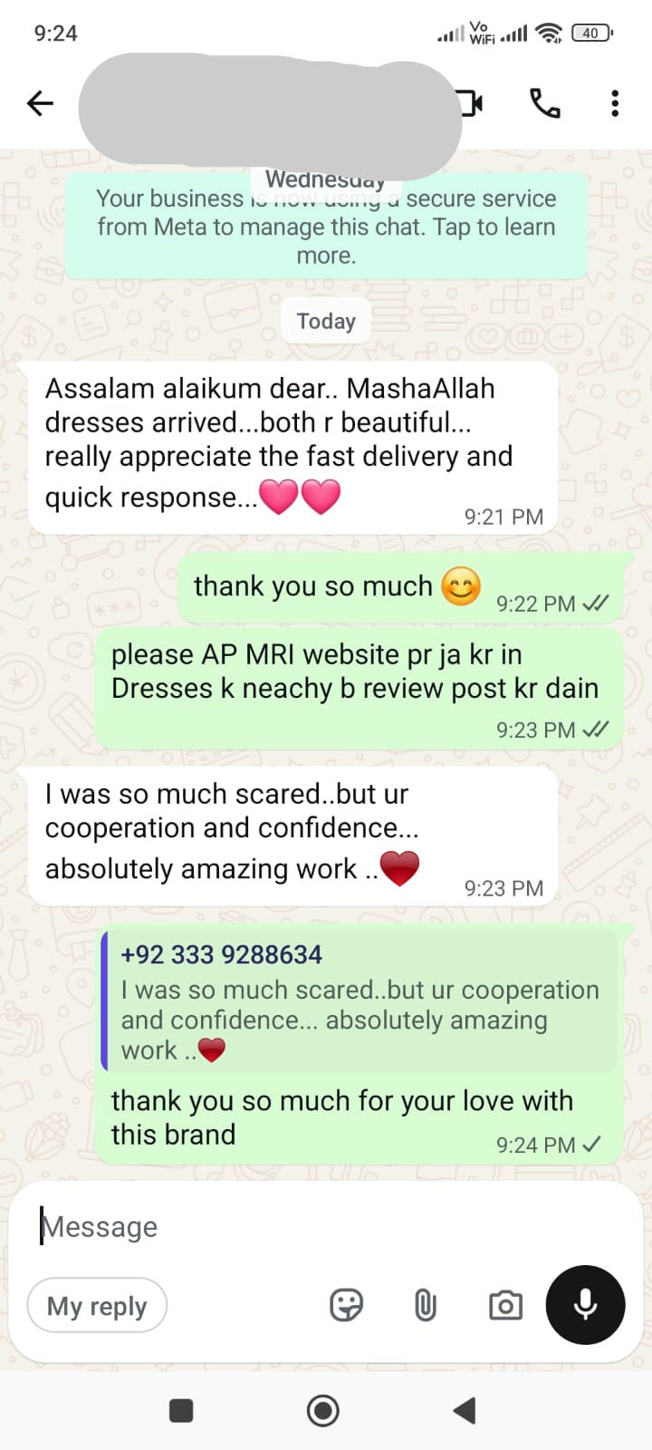 Happy Customer Review